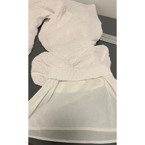 Vintage 2 piece Women's White Summer Cozy Pants And Blouse Large by IC by Connie - Picture 8 of 10